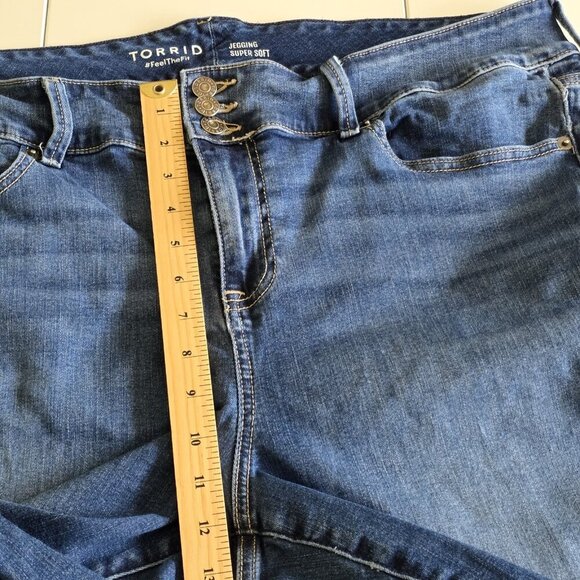 Torrid Jegging Women 22R Blue High Waist Tapered Stretch Western Zip Super Soft - Picture 7 of 16